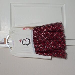 NWT Girls Penguin Plaid Christmas Dress Size 4